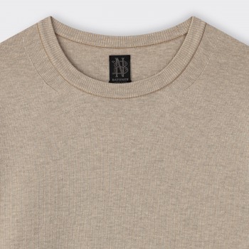 T-shirt en Coton : Beige Chiné