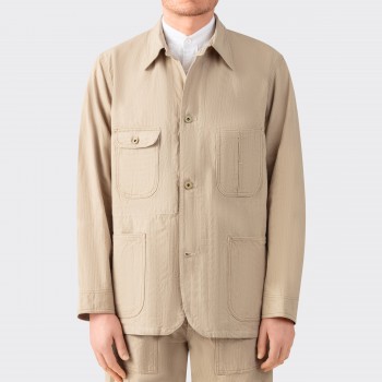 Veste « JACKSON » en Lin et Coton : Beige
