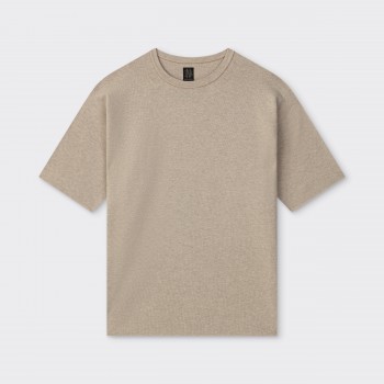 T-shirt en Coton : Beige Chiné