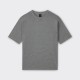 T-shirt en Coton à Fines Rayures : Gris