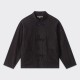 Linen Mandarin Jacket : Black