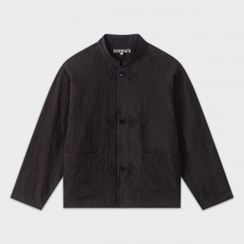 Haversack : Veste Mandarin en Lin : Noir