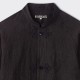 Linen Mandarin Jacket : Black