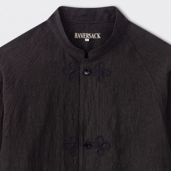 Haversack : Veste Mandarin en Lin : Noir