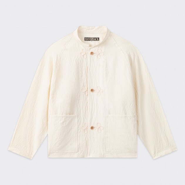 Haversack : Veste Mandarin en Lin : Écru