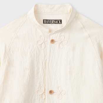 Haversack : Veste Mandarin en Lin : Écru