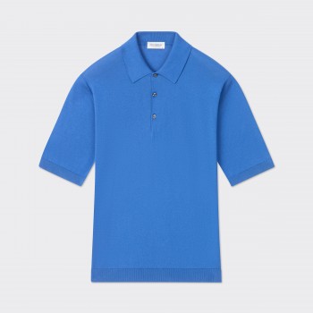 John Smedley : Polo Manches Courtes Coton : Bleu Roi