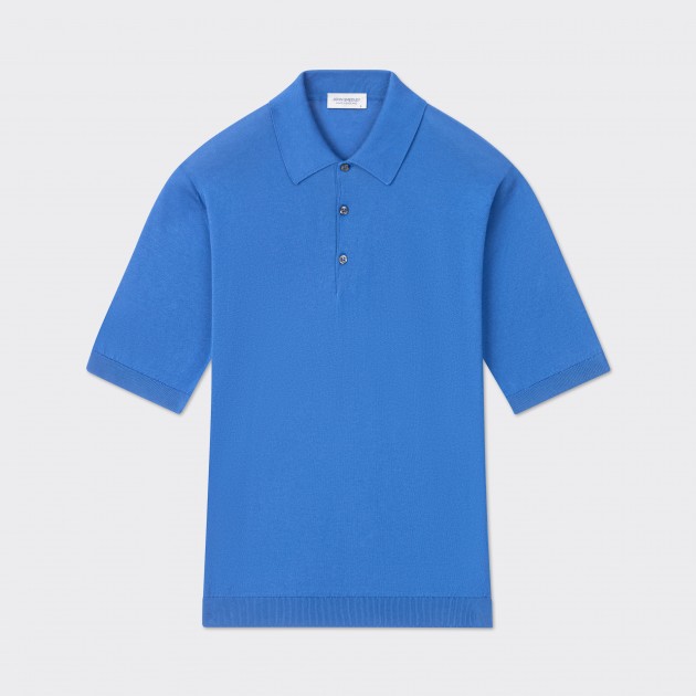 John Smedley : Polo Manches Courtes Coton : Bleu Roi