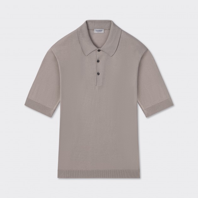 John Smedley : Short Sleeves Cotton Polo Shirt : Greige
