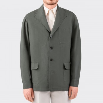French Linen Teba Jacket : Olive Green