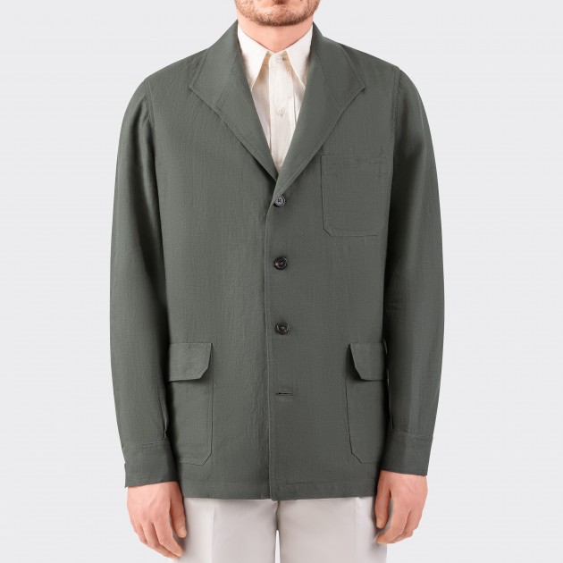 French Linen Teba Jacket : Olive Green