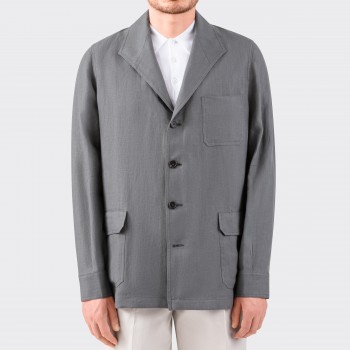 French Linen Teba Jacket : Dove Grey
