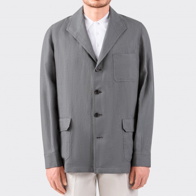 French Linen Teba Jacket : Dove Grey