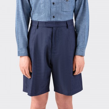 Arpenteur : "Page" Cotton Denim Short : Indigo