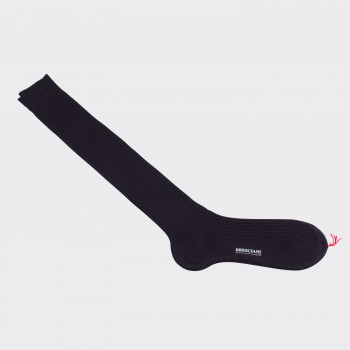 Knee-Lenght Lisle Cotton Socks : Navy
