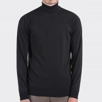 Pull Col Roulé Laine Mérinos : Noir