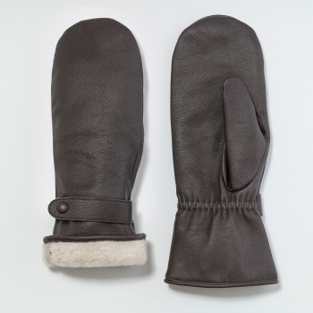 Moufle Chèvre Grainée  : Marron