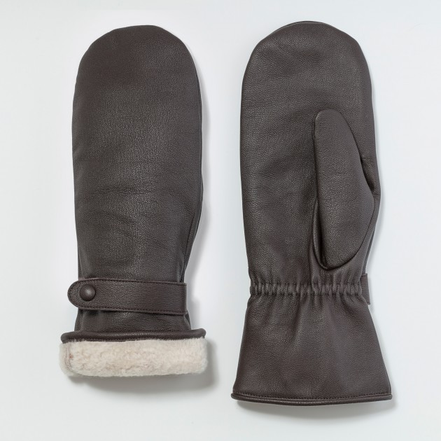 Moufle Chèvre Grainée  : Marron