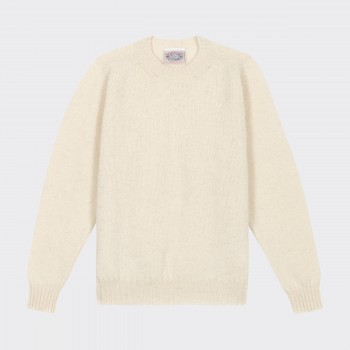 Brushed Wool Crewneck Knit : Ecru