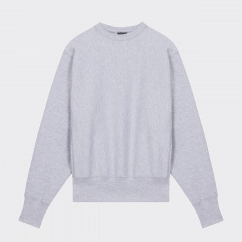 Sweatshirt Col Rond : Gris Chiné 