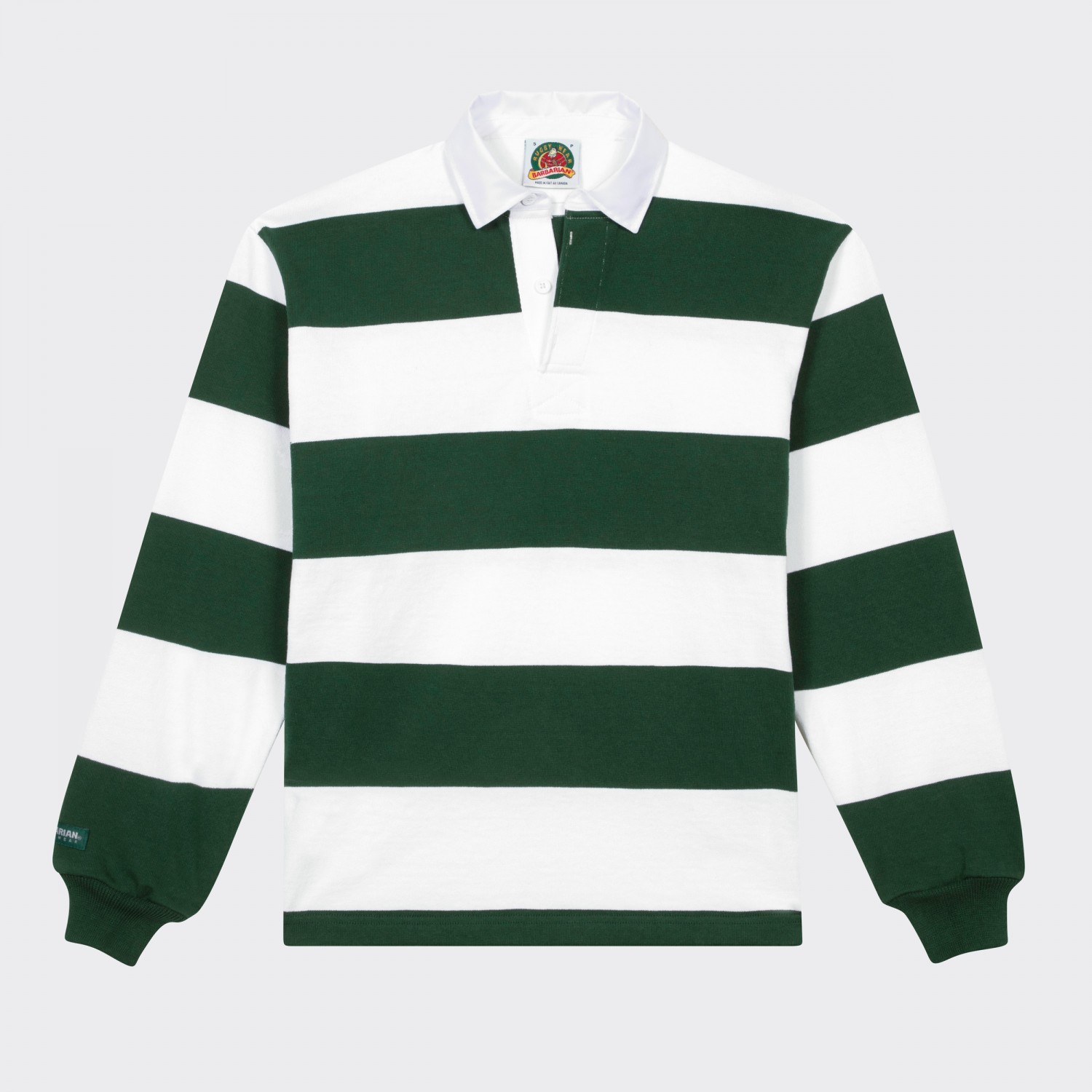 Striped Rugby Shirt : White/Green