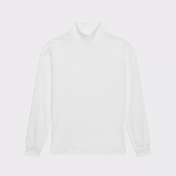 Mock Neck Light T-shirt : White