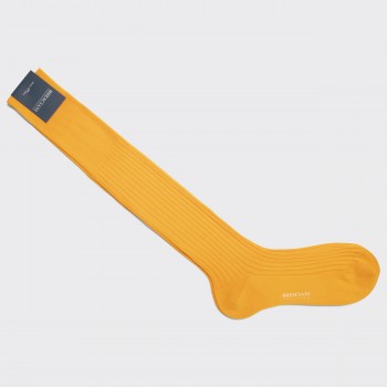 Knee-Lenght Lisle Cotton Socks : Yellow