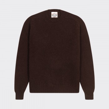 Brushed Wool Crewneck Knit : Chocolate