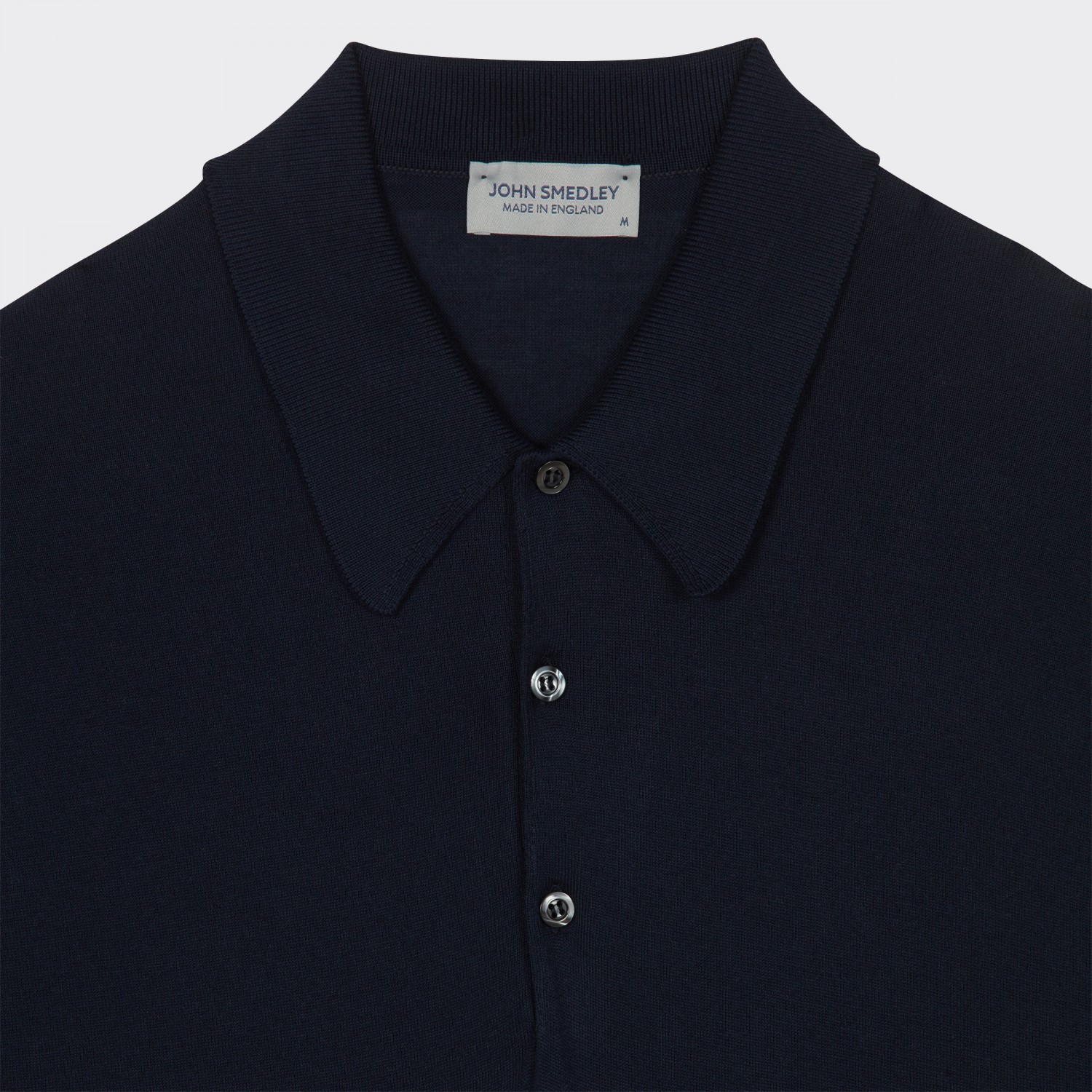 John Smedley : Short Sleeves Cotton Polo Shirt : Navy