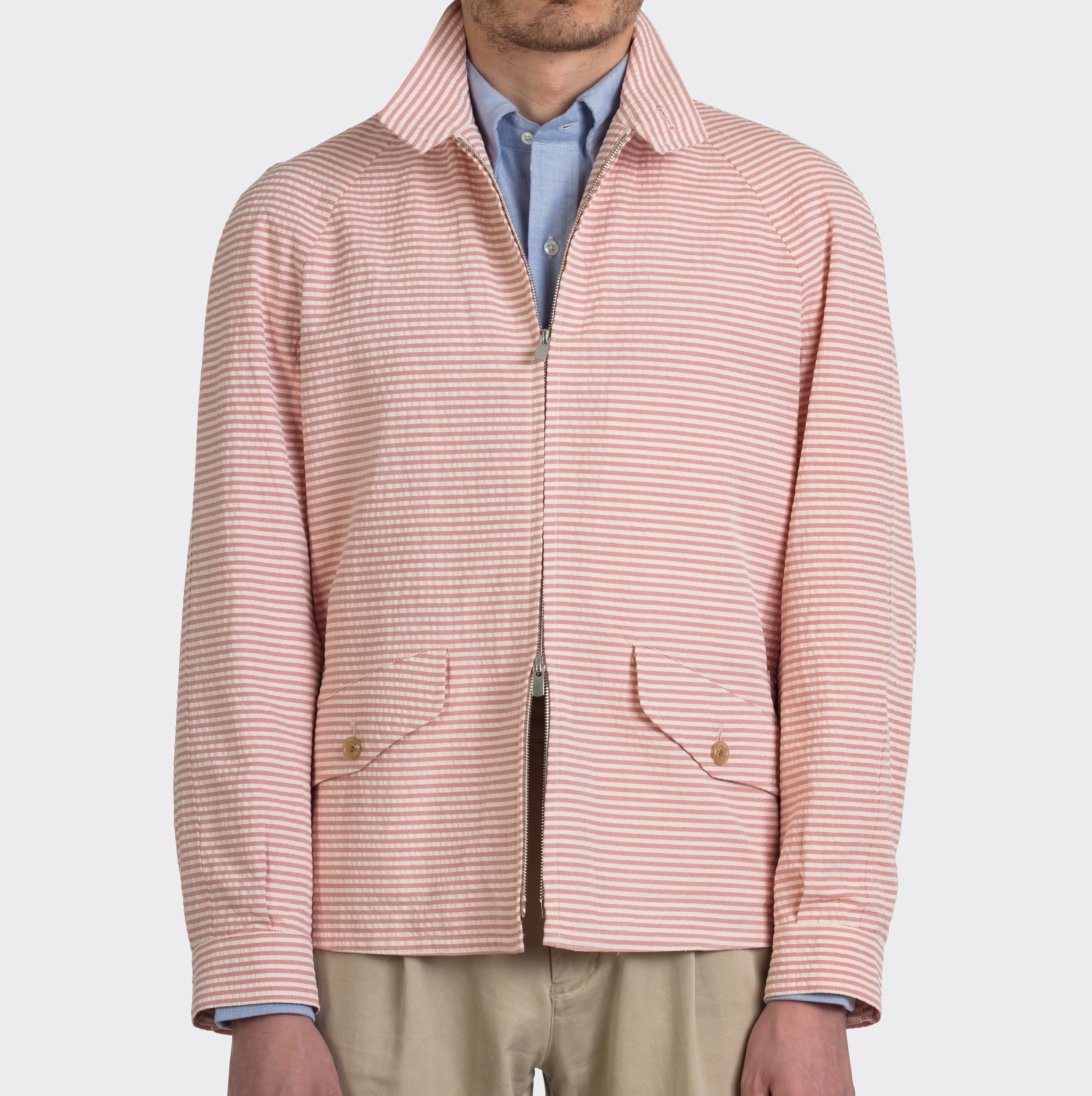 off white jacket pink