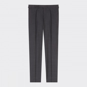 Pantalon en Laine d’Été à Pinces : Gris  