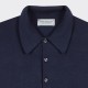 Merino Wool Long Sleeves Polo Shirt : Navy