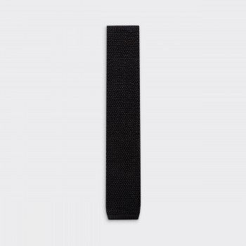 Cravate Tricotée Soie : Noir
