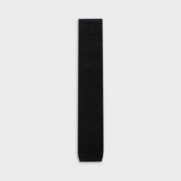 Cravate Tricotée Soie : Noir