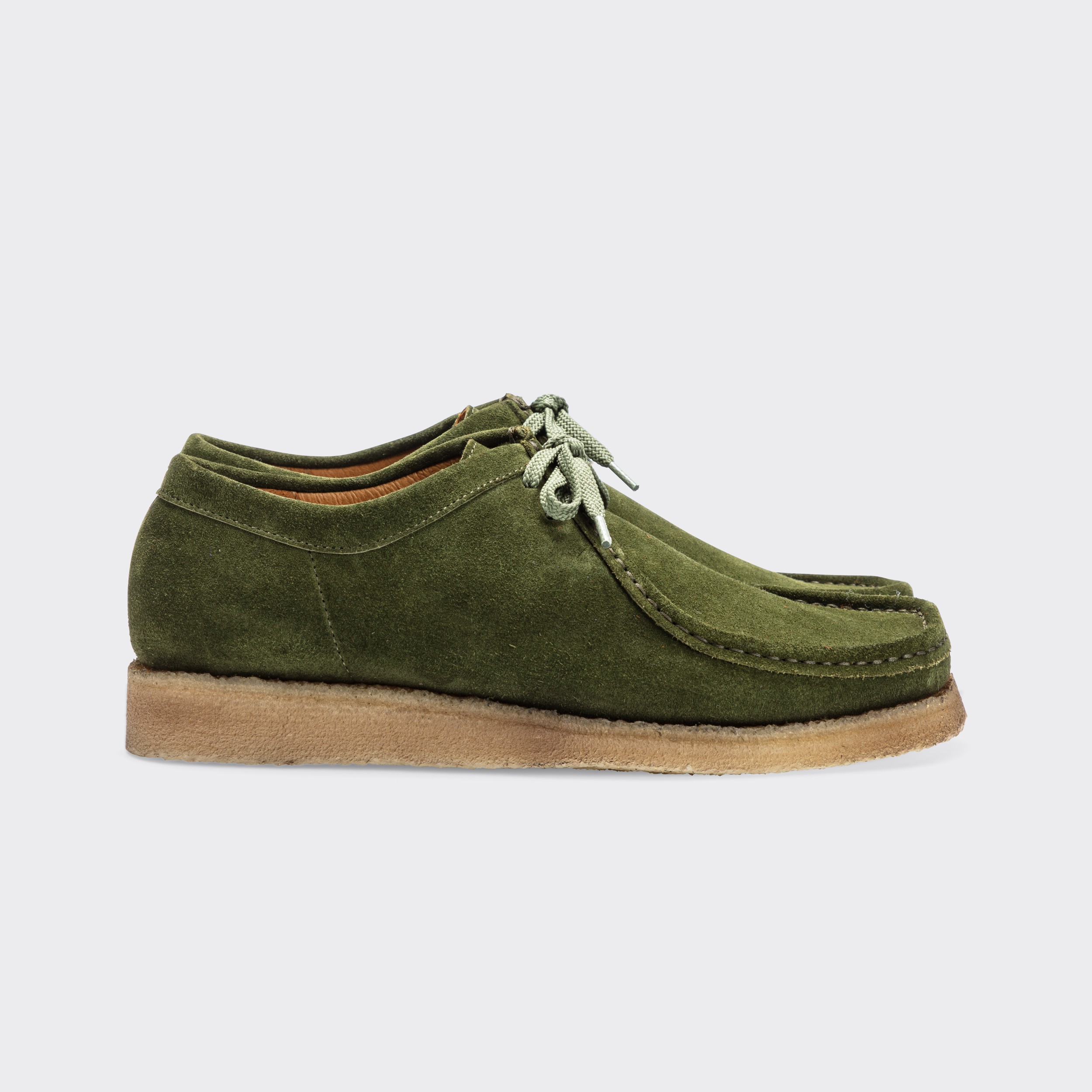 olive green clarks wallabees