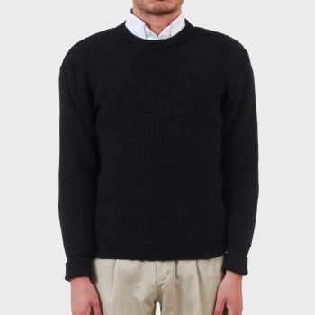 Pull Col Rond : Gris Foncé 