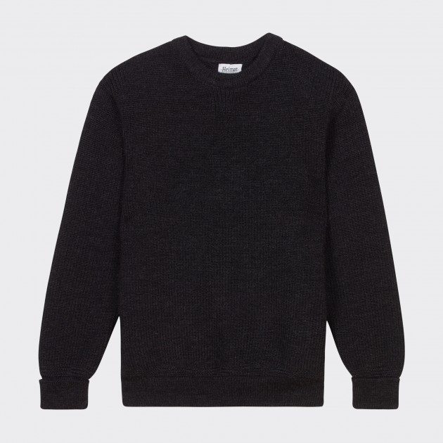 Pull Col Rond : Gris Foncé 