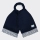 Lambswool and Angora Scarf : Midnight Blue