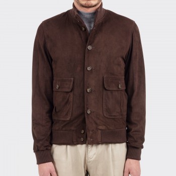 Suede A-1 Jacket : Dark Brown 