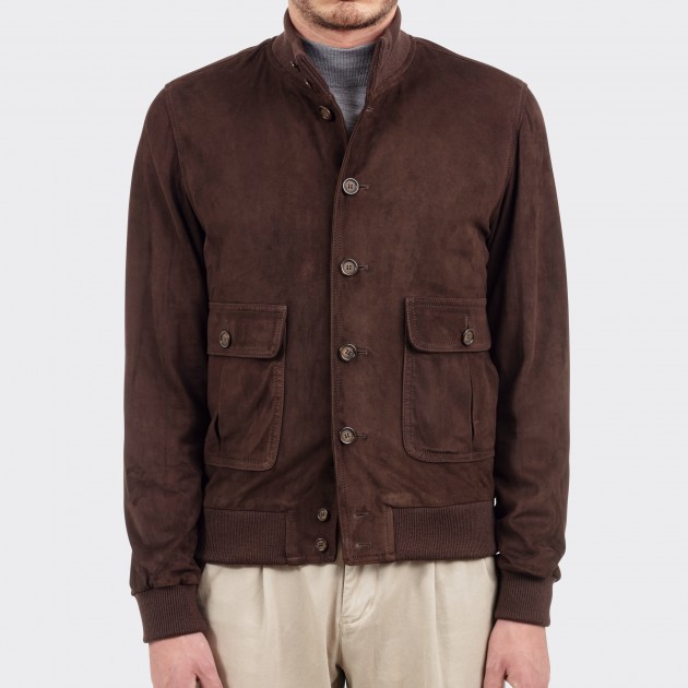 Blouson A-1 Suede : Marron Foncé