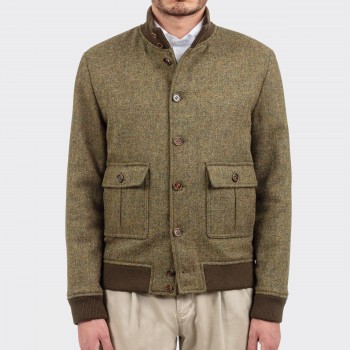 Blouson A-1 Tweed Fox Brothers : Olive