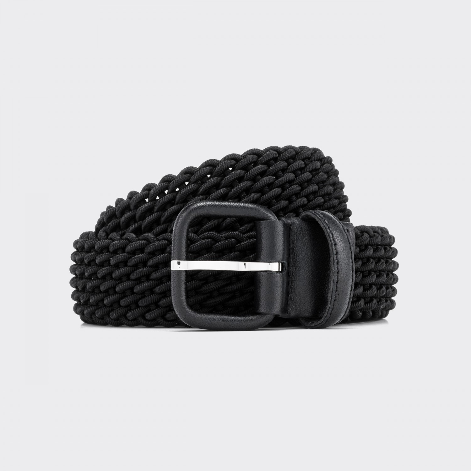 Belt, Bradley Black Elastic Woven Belt