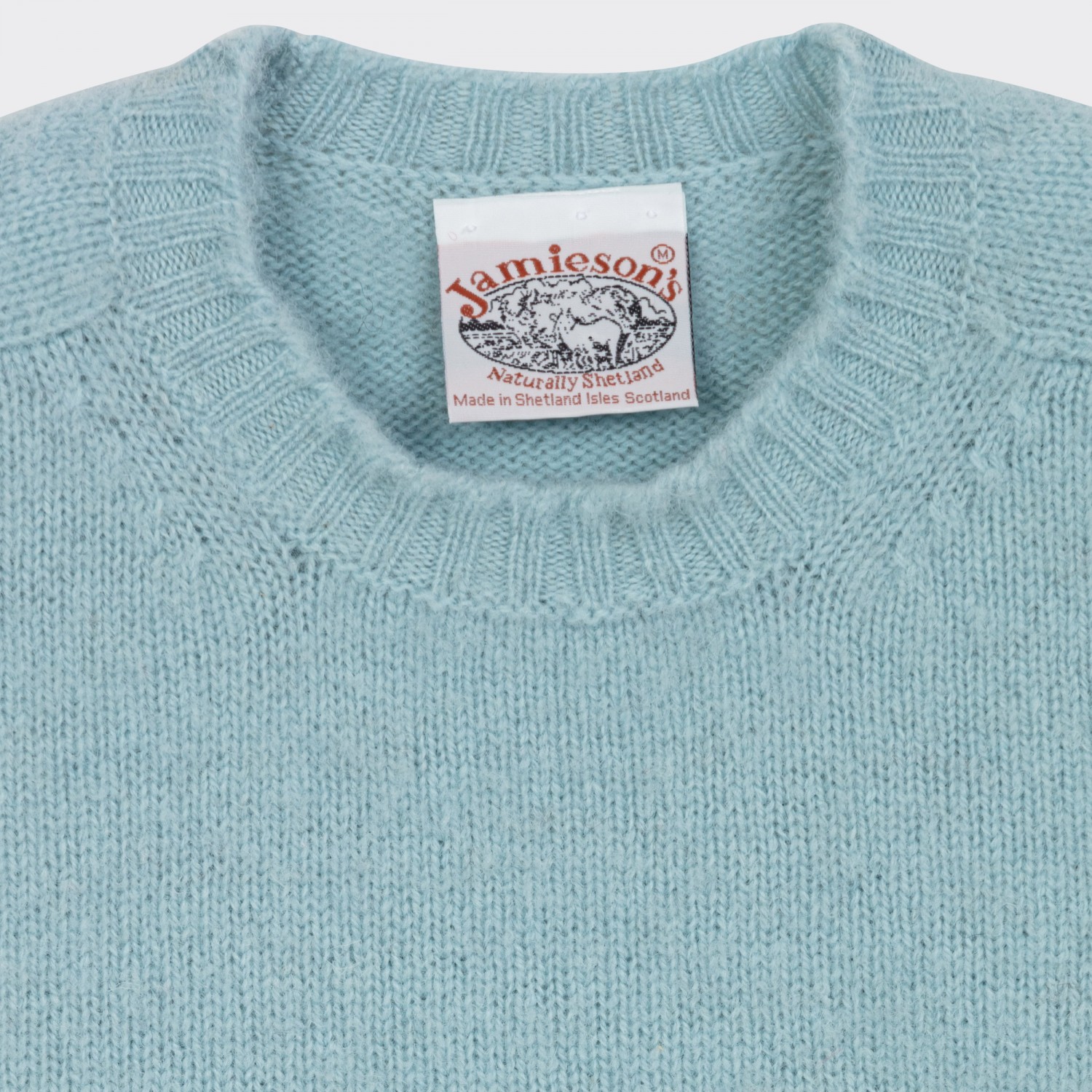 Jamieson's : Brushed Wool Crewneck Knit : Ice Blue
