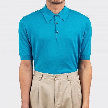 Polo Manches Courtes Coton : Turquoise