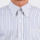 Chemise Col Boutonné Rayures : Blanc/Bleu