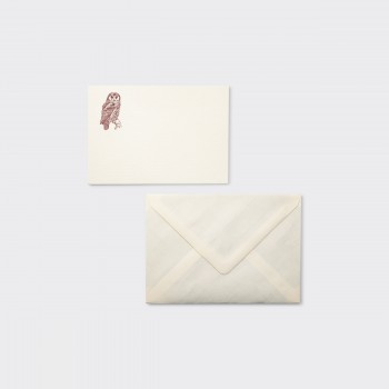 Cartes Et Enveloppes Chouette : Crème