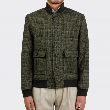 Blouson A-1 "Harris Tweed" : Vert Foncé 