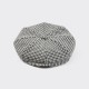 Casquette « 8-Panels » Pied-de-Poule : Blanc/Noir 