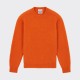 Pull Col Rond Laine Peignée : Orange