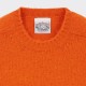Pull Col Rond Laine Peignée : Orange